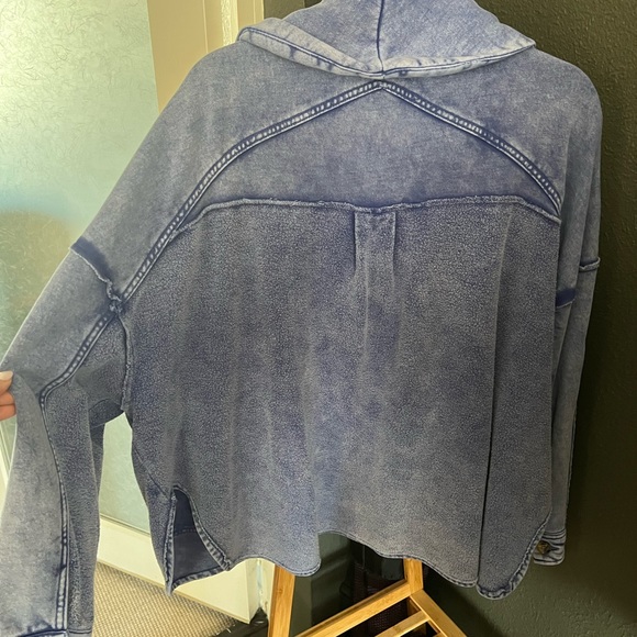 French Terry high-low jacket cardigan - Picture 5 of 5